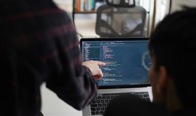 Team using AI-powered SEO tools to analyze data on screen